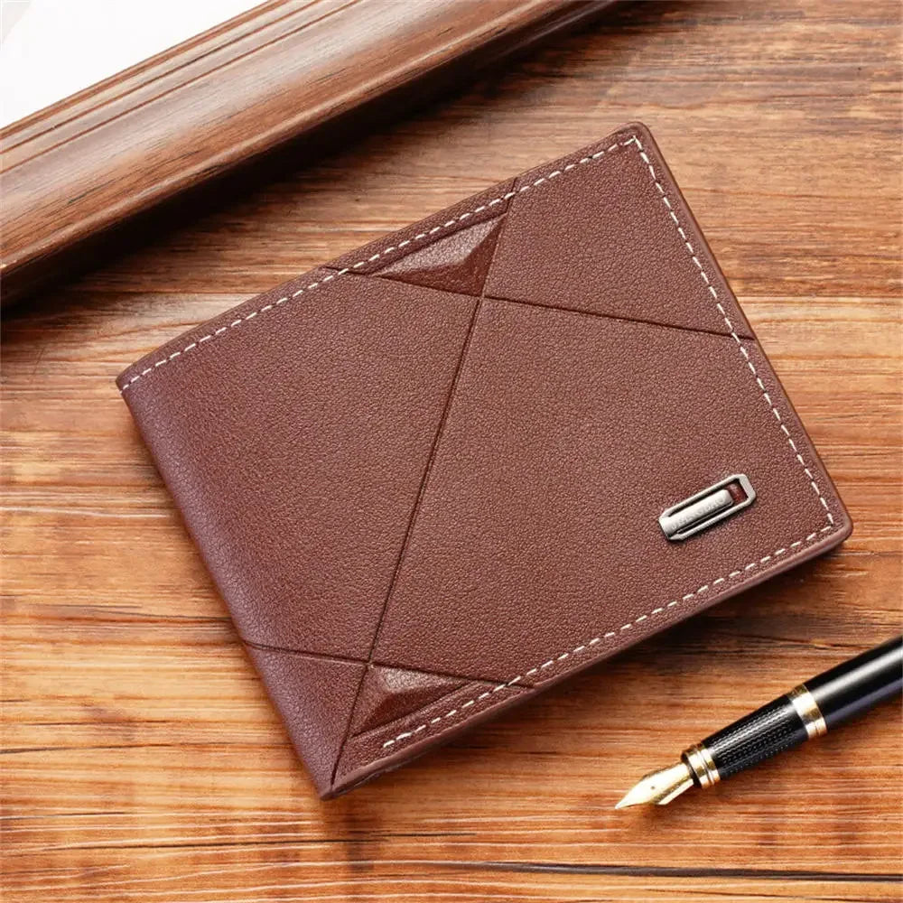 Men's Slim Canvas Card Holder Wallet — Mini Thin Coin Pouch & ID Holder