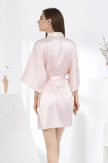 RB030 Sexy Large Size Sexy Satin Night Robe Lace Bathrobe Perfect Wedding Bride Bridesmaid Robes Dressing Gown For Women