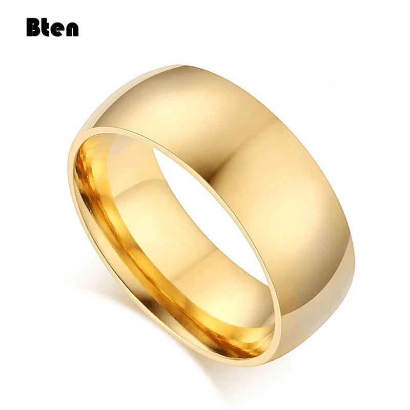 Classic Smooth Polished Ring | 4mm, 6mm & 8mm | Wedding Band for Women & Men | Black, Gold, Silver
