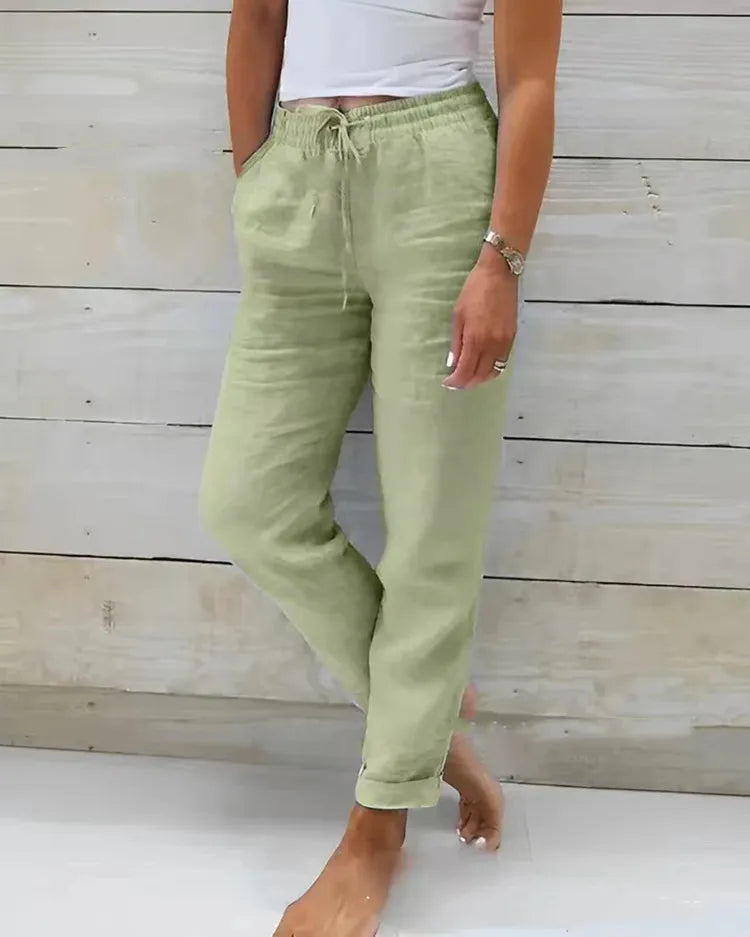 Women's Cotton Linen Casual Pencil Pants