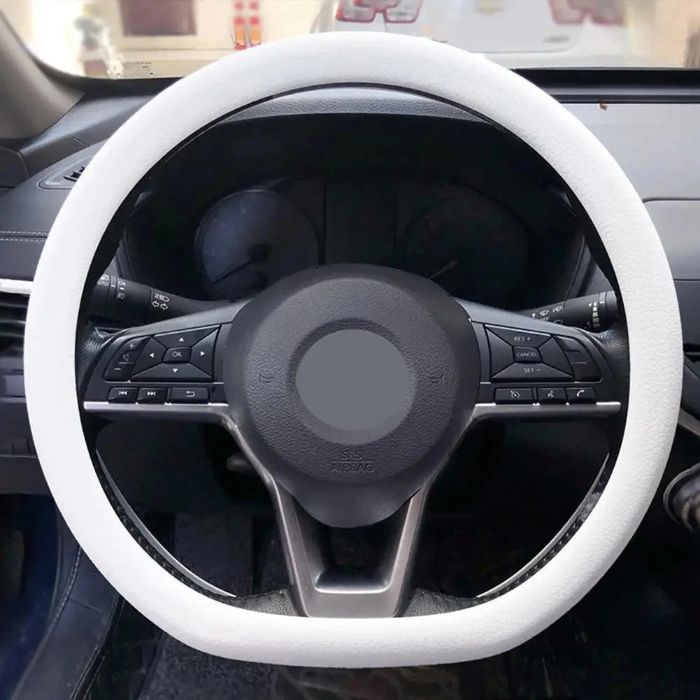Non-Slip Silicone Steering Wheel Cover – Universal 38cm, Breathable & Elastic