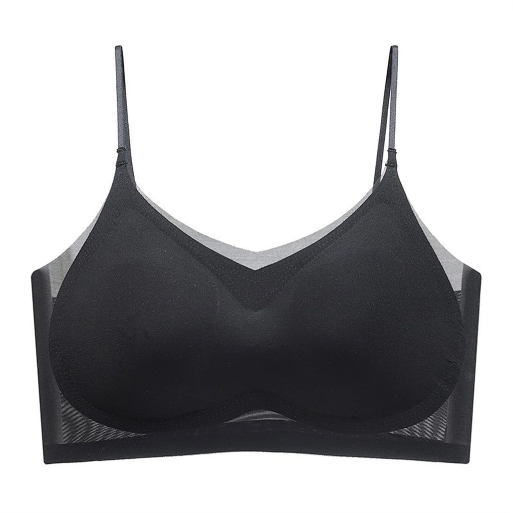 Women's Ice Silk Halter Vest Bra — Wire-Free, Seamless, Breathable, M–4XL