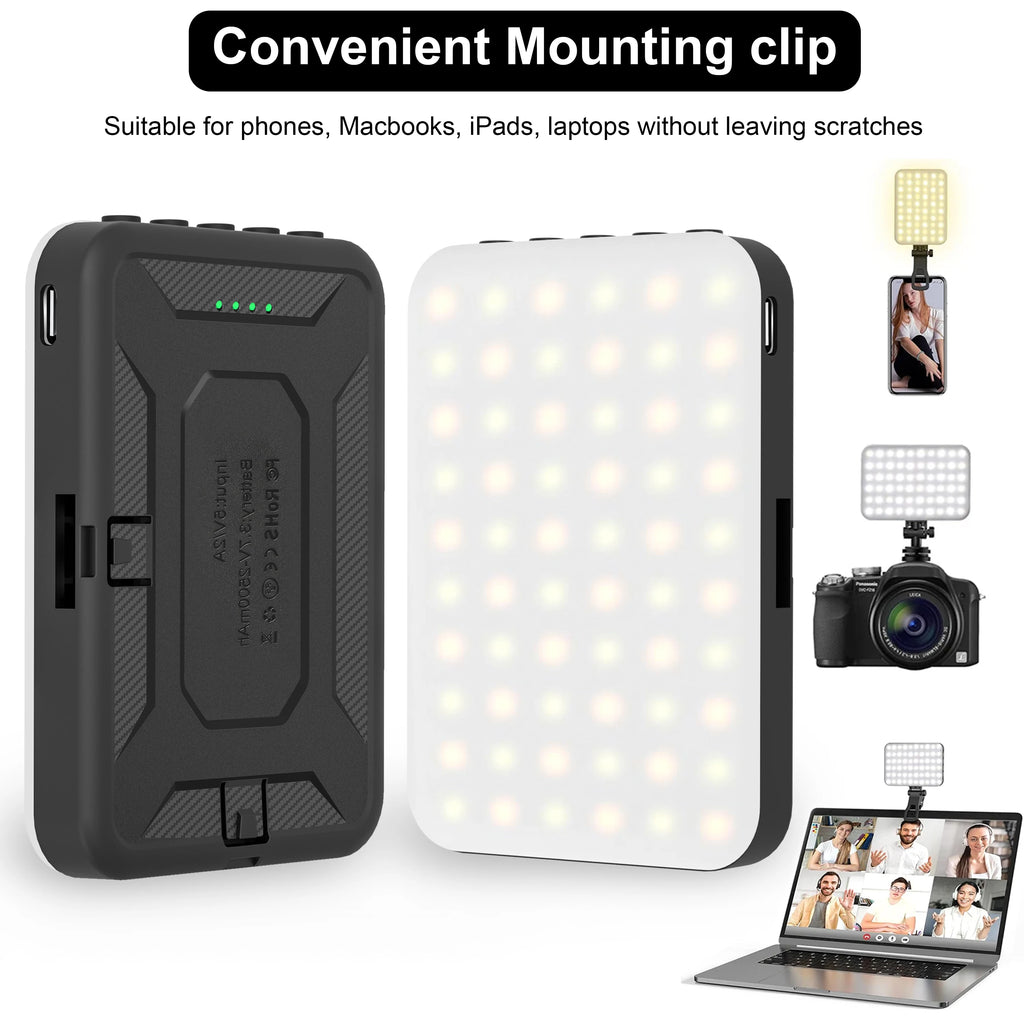 LED Selfie Ring Light — 60 LEDs, 7 Brightness Modes, Bi-Color 2500K-6500K