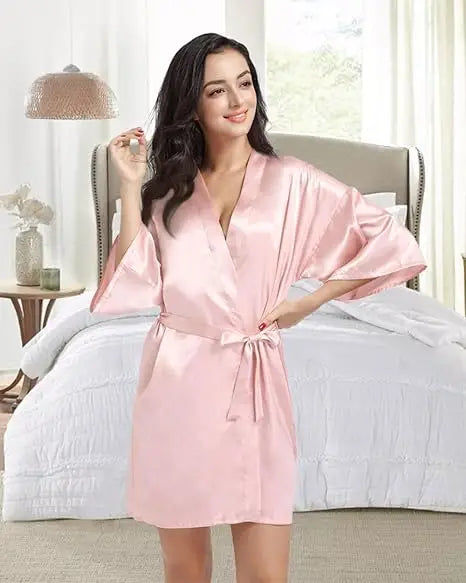 RB030 Sexy Large Size Sexy Satin Night Robe Lace Bathrobe Perfect Wedding Bride Bridesmaid Robes Dressing Gown For Women