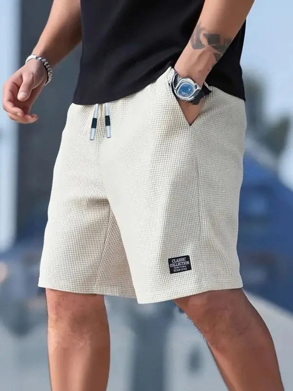 Men's Casual Beach Shorts – Breathable Textured Fabric, Sizes XS-XXL