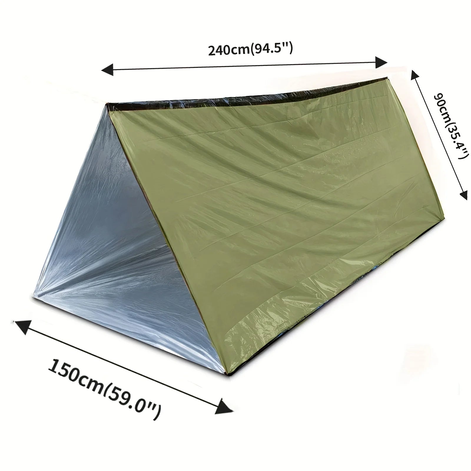 2-Person Mylar Tube Tent – Reusable Emergency Bivy Shelter & Thermal Blanket | 1 PC