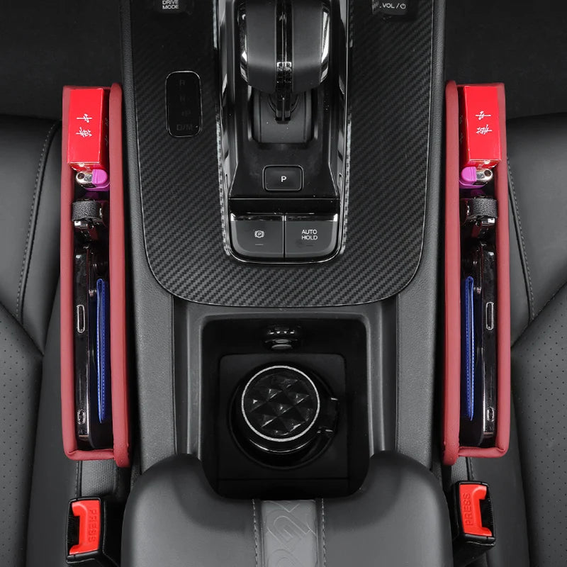 PU Leather Car Seat Gap Organizer | Multifunctional Seat Slit Storage Box