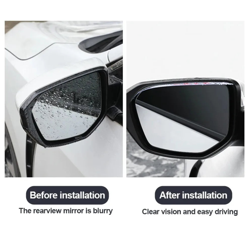 Car Rearview Mirror Rain Eyebrow Visor – Carbon Fiber Sun Shade & Rain Shield | 2 or 4 PCS