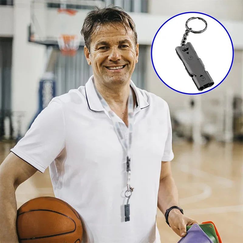 120dB Double Tube Emergency Survival Whistle – Aluminum Alloy, Waterproof | EDC SOS
