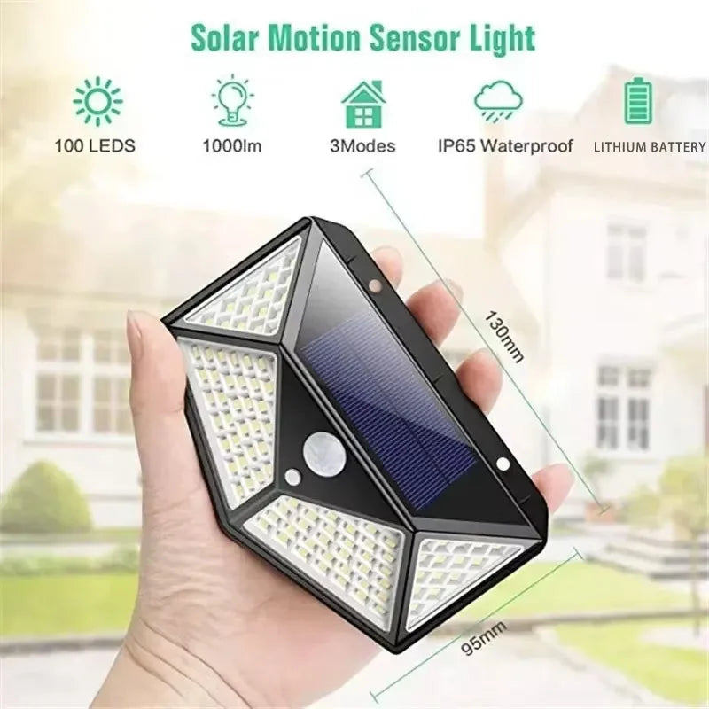 Solar Motion Sensor Garden Light — Waterproof Outdoor Spotlight