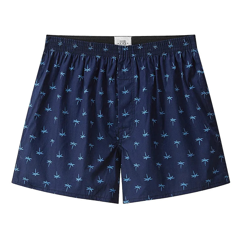 Men's Cotton Plaid Boxer Shorts – Casual Elastic Waistband Underwear