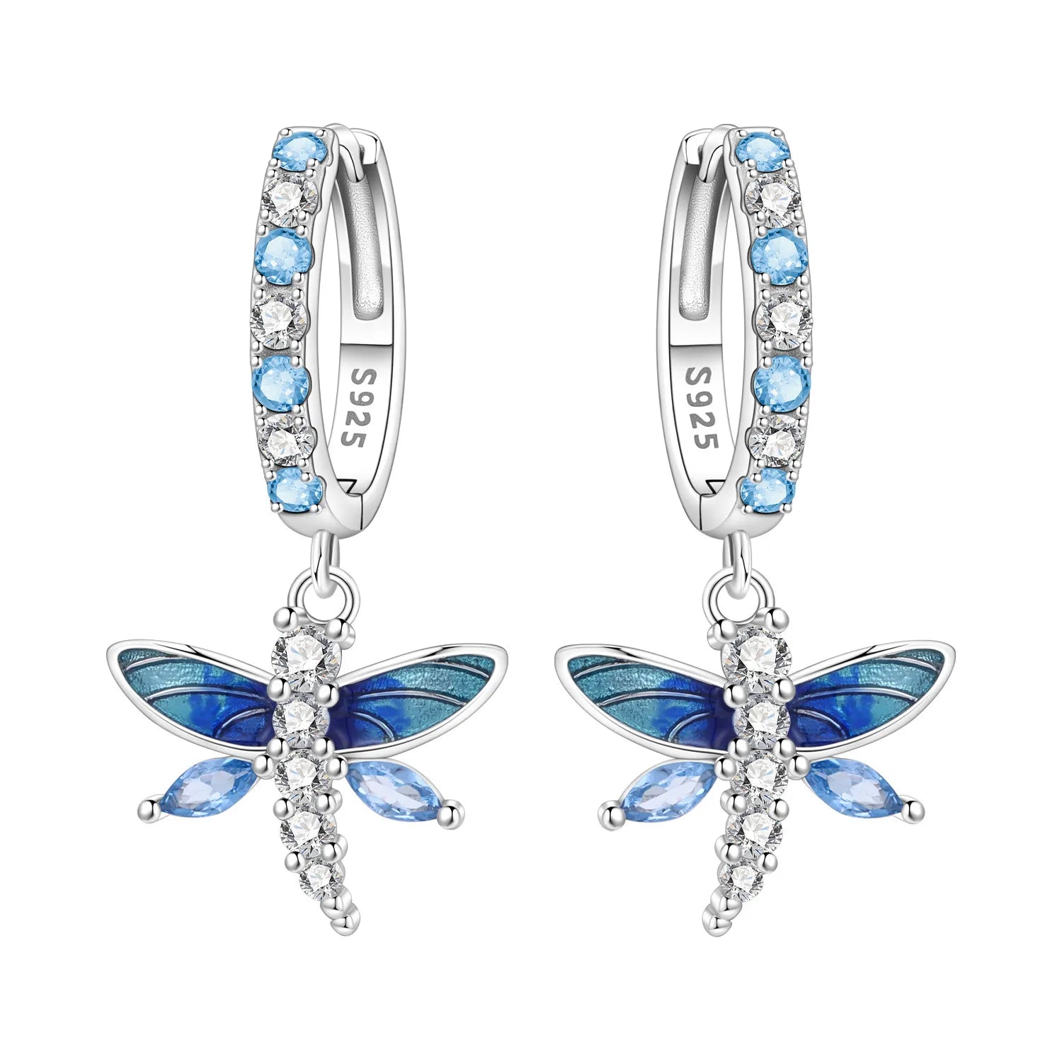 925 Sterling Silver Zircon Butterfly Drop Earrings – Women's Fine Jewelry