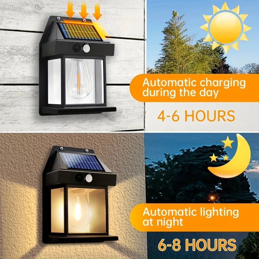 Solar Motion Sensor Wall Light – 3 Modes, IP65 Waterproof, LED Outdoor Lamp