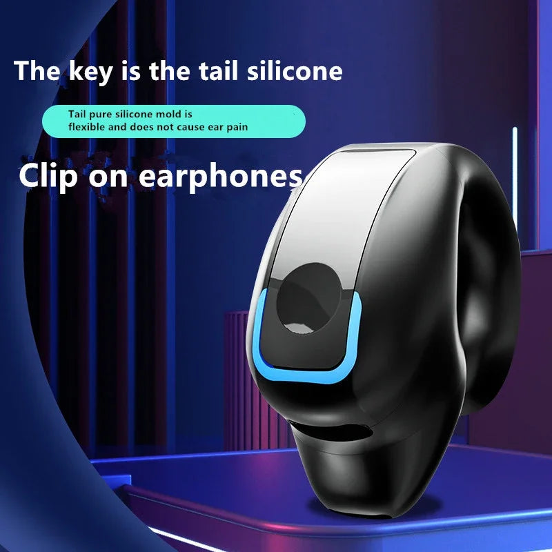 Clip-On Open-Ear Bluetooth Headphones | Wireless Sport Earphone with Mic