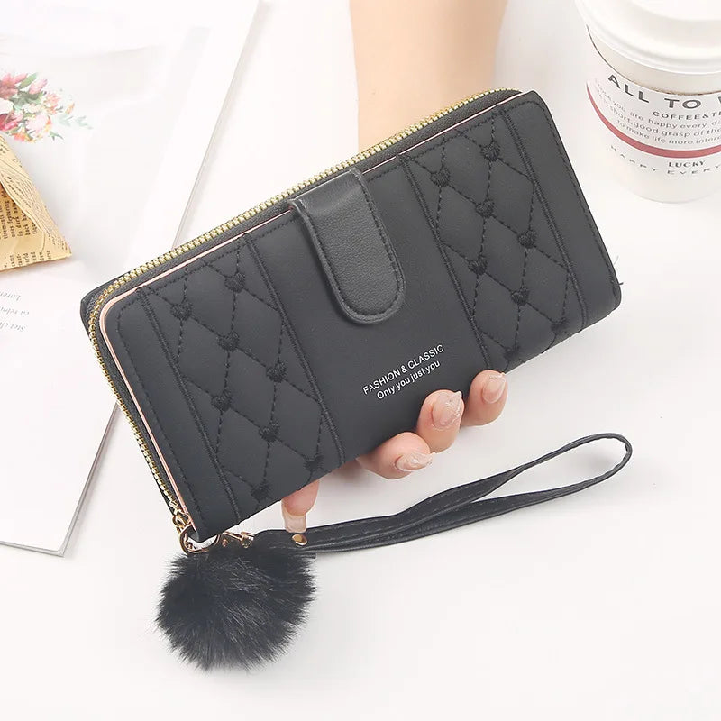 Women's Long Wristlet Wallet — Large Capacity Card Organizer & Coin Purse
