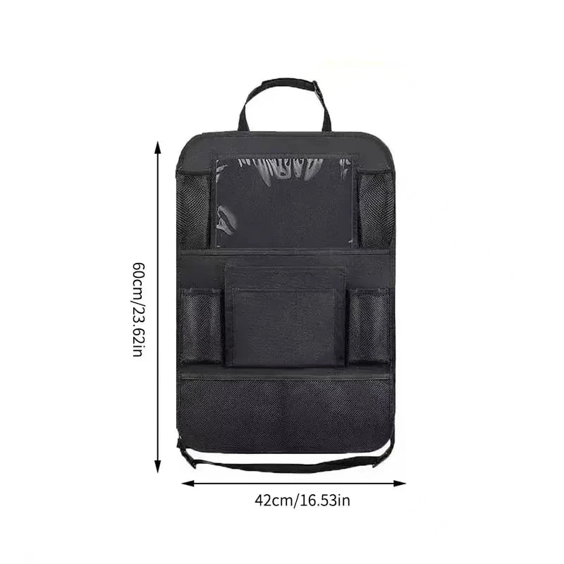 Car Backseat Organizer with Tablet Holder | Multi-Pocket Oxford Seat Back Bag