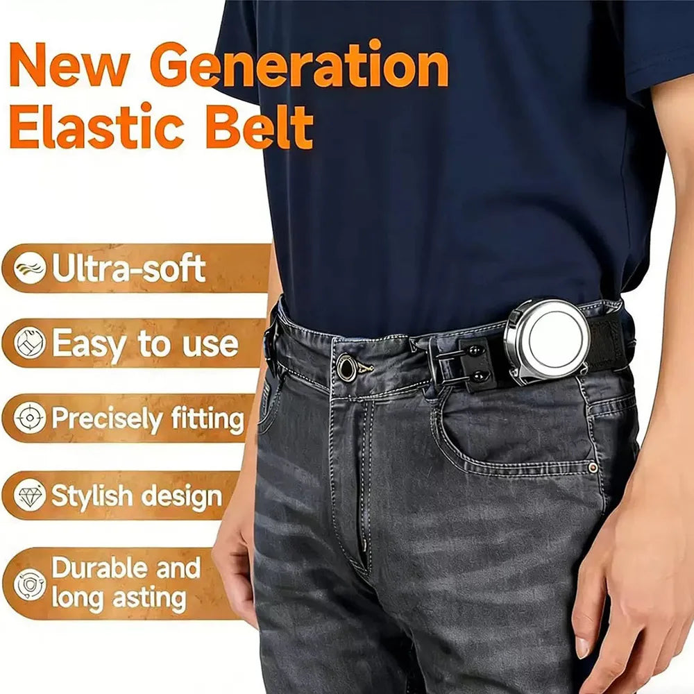 Adjustable Elastic Waistband Buckle – Magic Tape & Metal Hook Pants Extender
