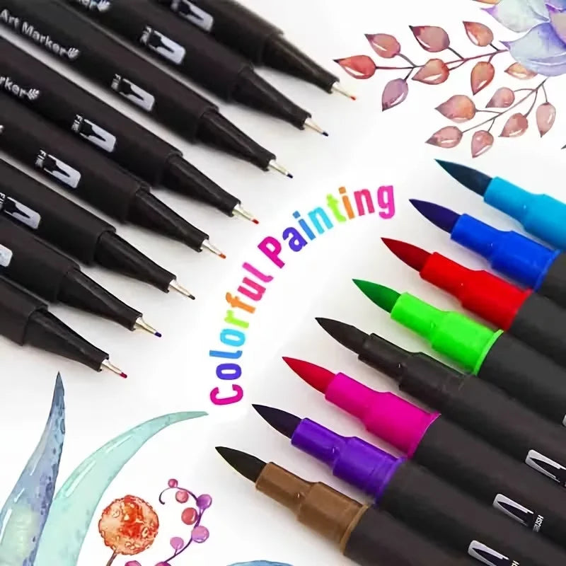 Double-Ended Watercolor Markers – 24-Color Art Set
