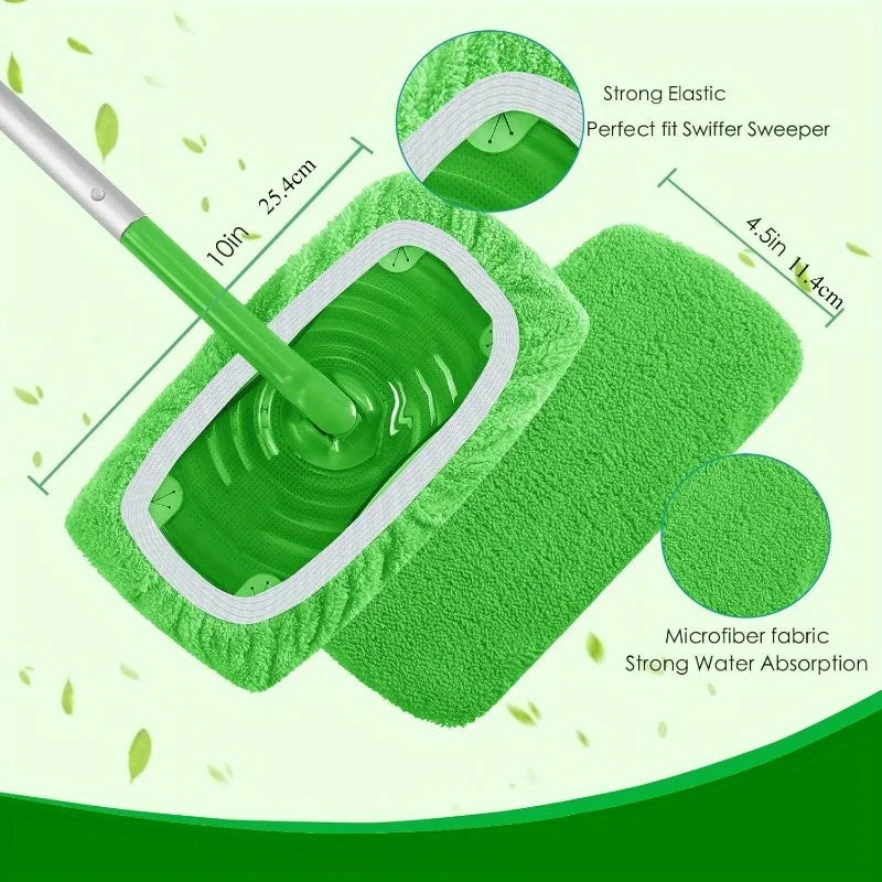 Reusable Microfiber Mop Pads – 4 Pack, High Absorption, Fits Most Standard Mops