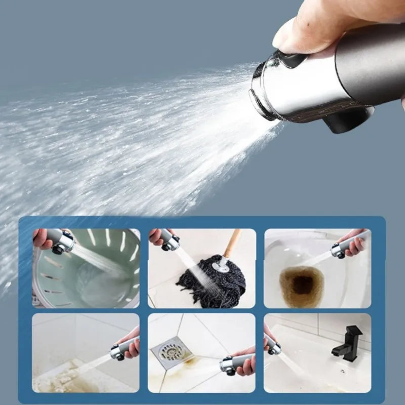 High-Pressure 3-Mode Shower Head with Filter & Massage Brush – Water Saving