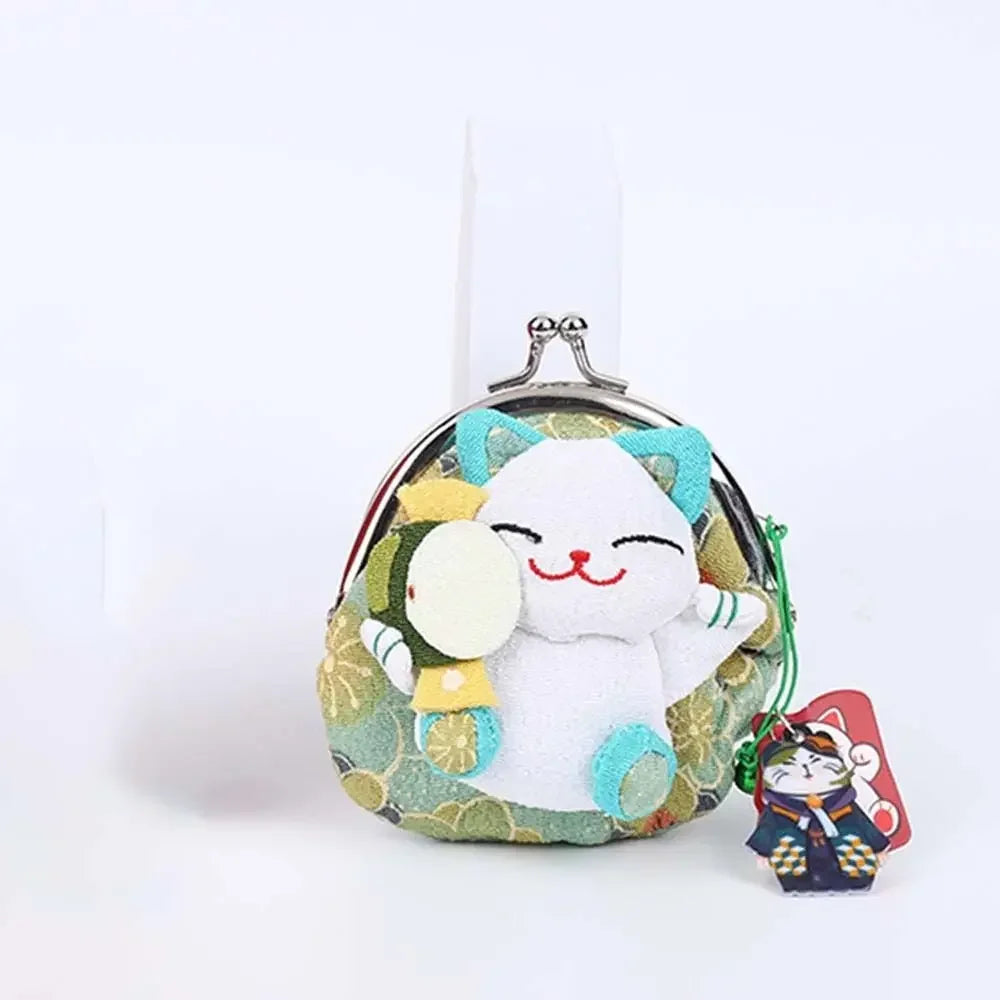 Maneki Neko Lucky Cat Coin Purse — Cute Japanese Fortune Cat Clasp Wallet & Gift