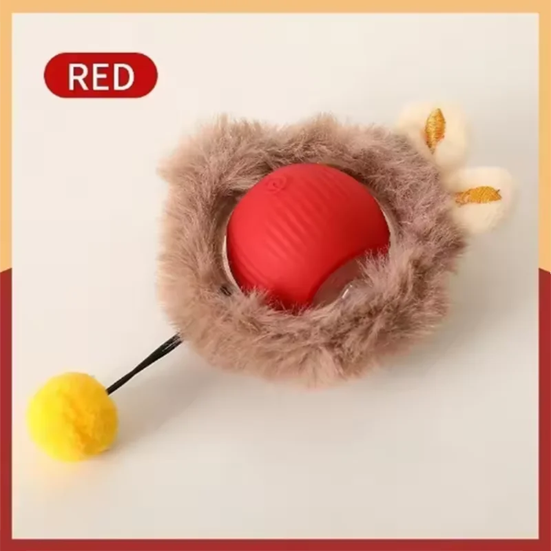 Auto-Rolling Cat Ball Toy with Tail — USB Rechargeable