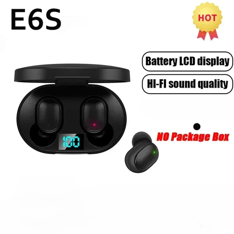 E6S Wireless Earbuds – TWS Bluetooth, Active Noise Cancelling, Waterproof, Built-in Mic