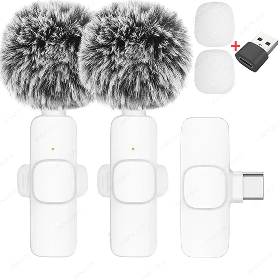 Portable Mini Wireless Lavalier Microphone — Plug & Play for iPhone & Android