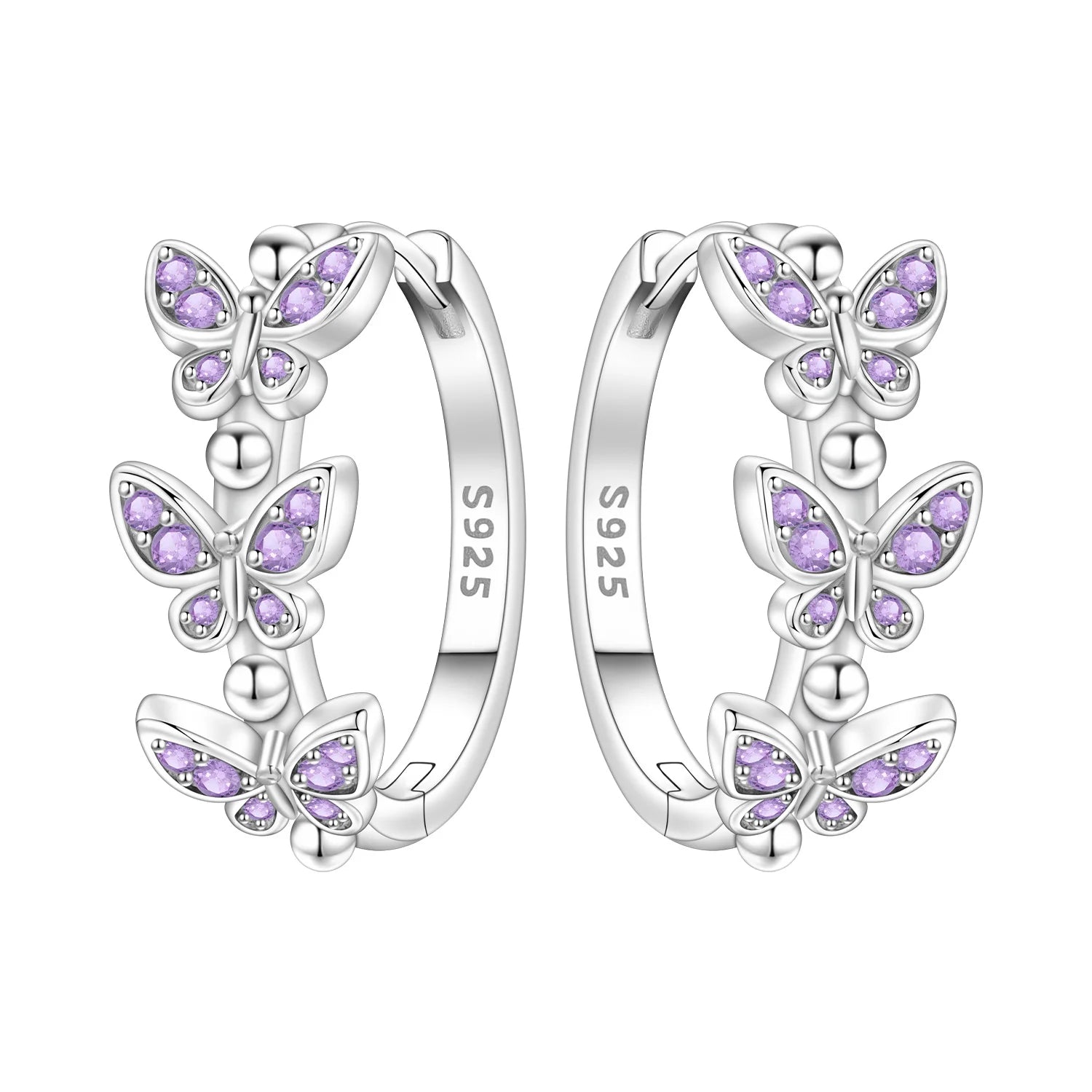925 Sterling Silver Zircon Butterfly Drop Earrings – Women's Fine Jewelry