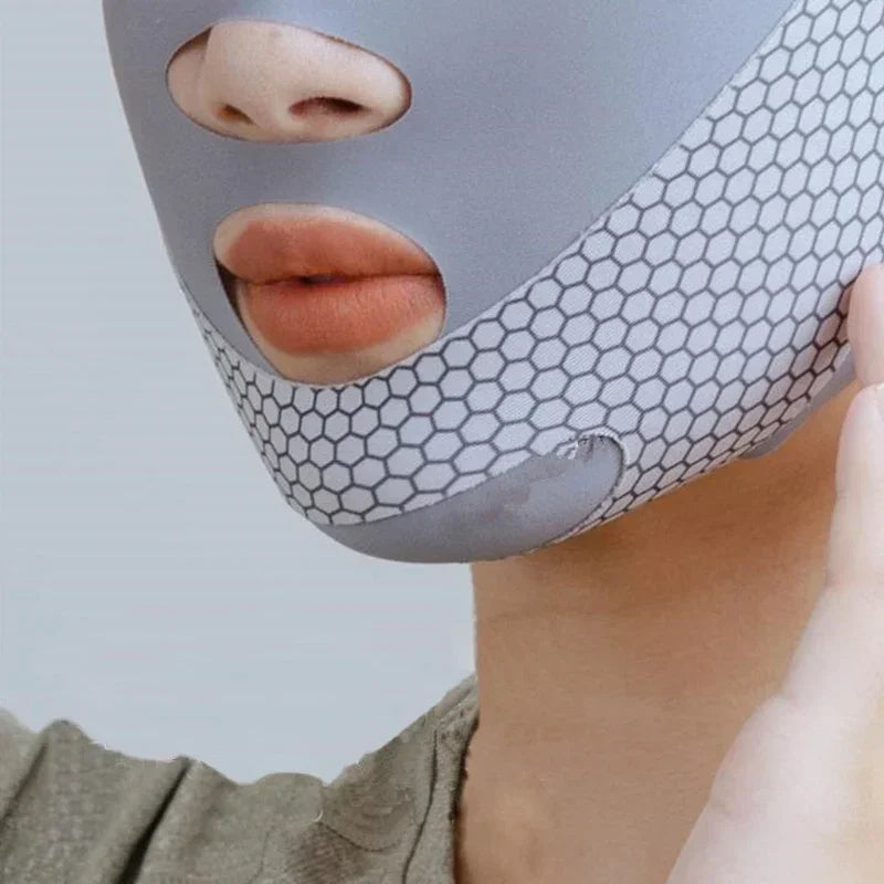 Estiramiento Facial con Venda Moldeadora V para Dormir Reductor de Papada Adelgazamiento Facial Lifting de Relajación Banda de Masaje para Adelgazar la Cara