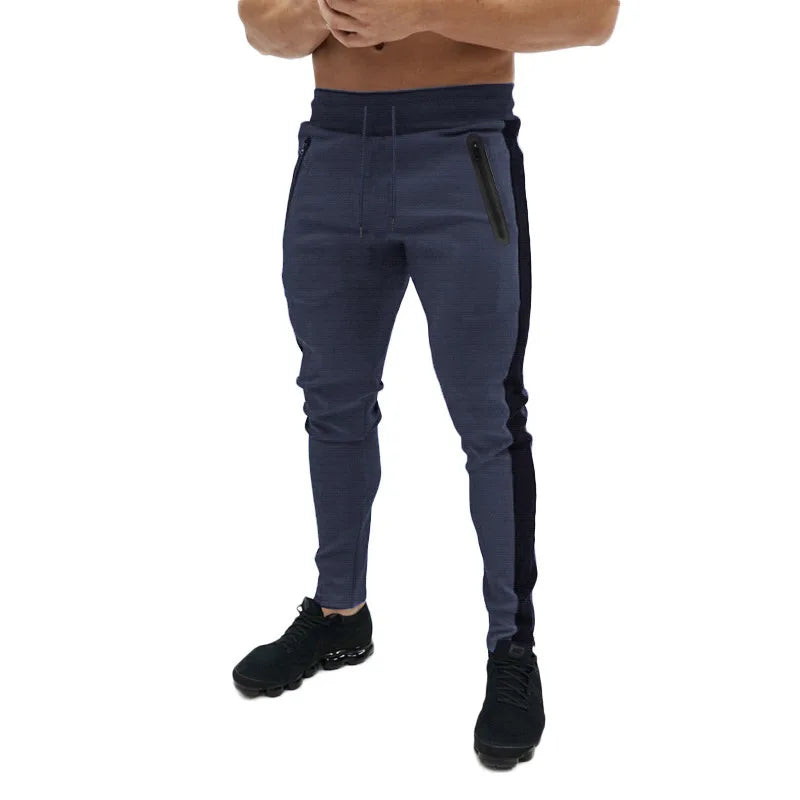 Men's Casual Knitted Jogger Pants with Optional Zip Pockets – Solid Color Sweatpants