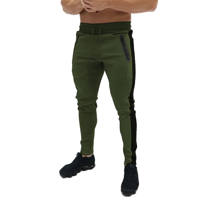 Men's Casual Knitted Jogger Pants with Optional Zip Pockets – Solid Color Sweatpants